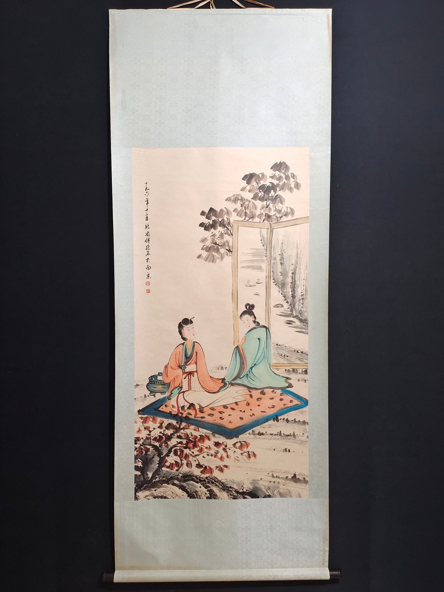 Chinese Watercolour On Xuan Paper Figure Painting