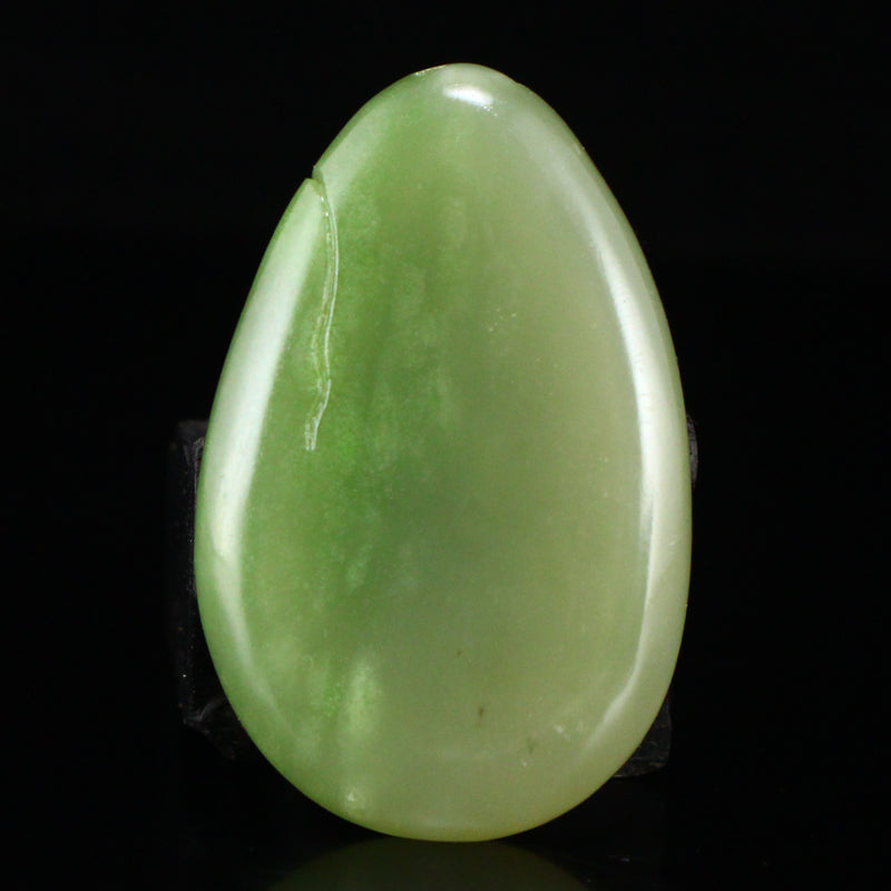 Chinese Natural Green Hetian Jade Kwan-yin Pendant w Certificate