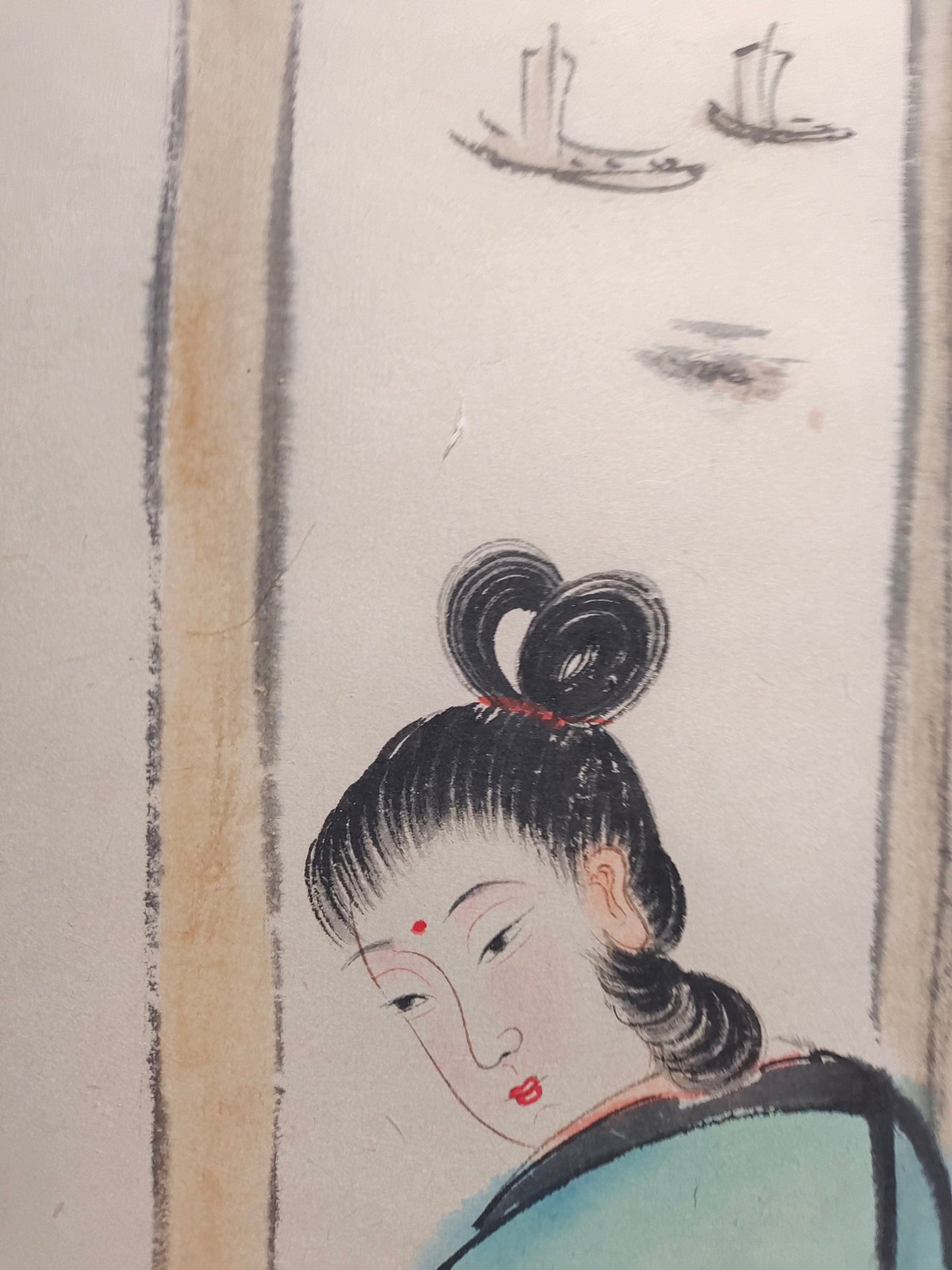 Chinese Watercolour On Xuan Paper Figure Painting