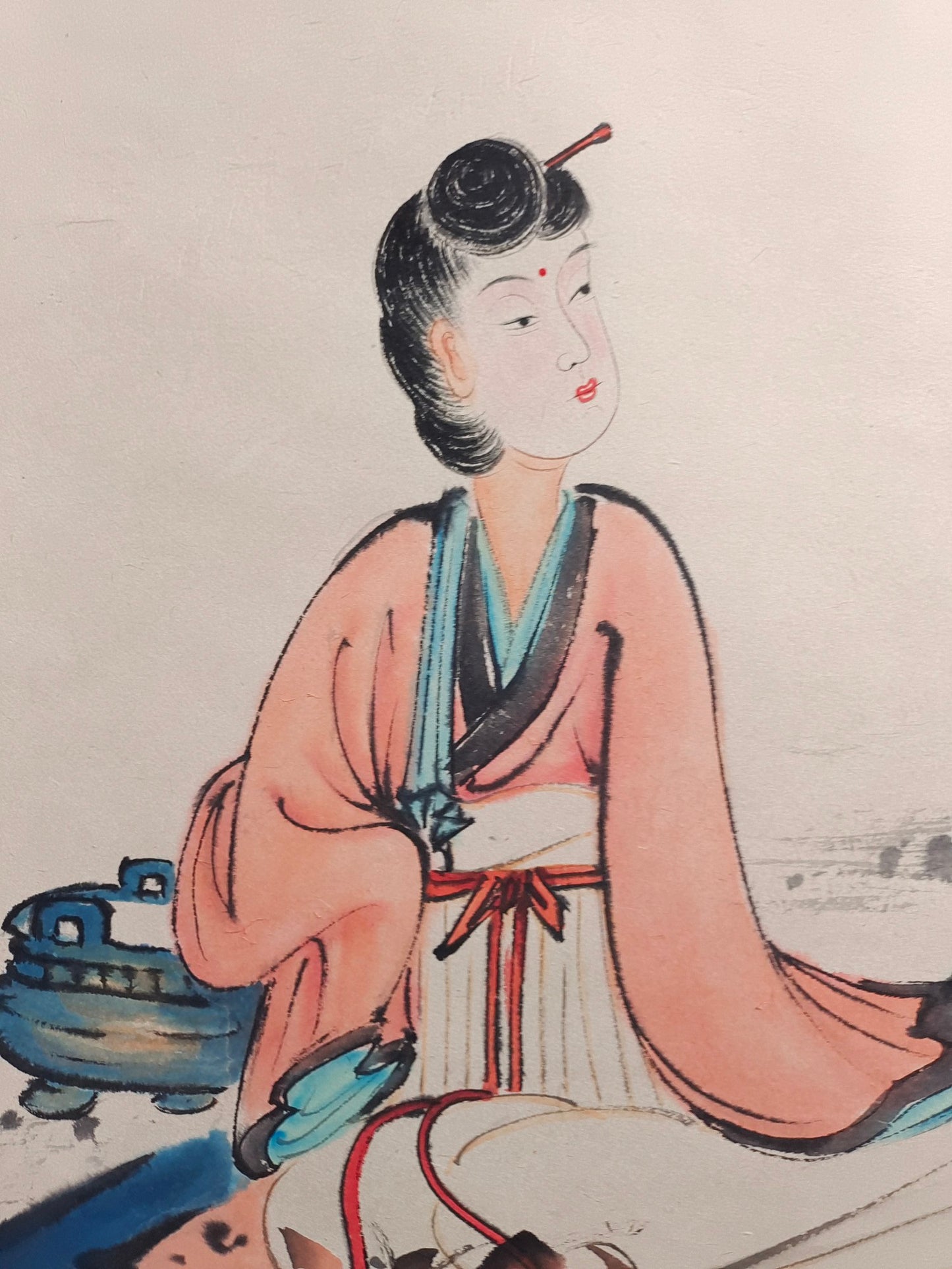 Chinese Watercolour On Xuan Paper Figure Painting