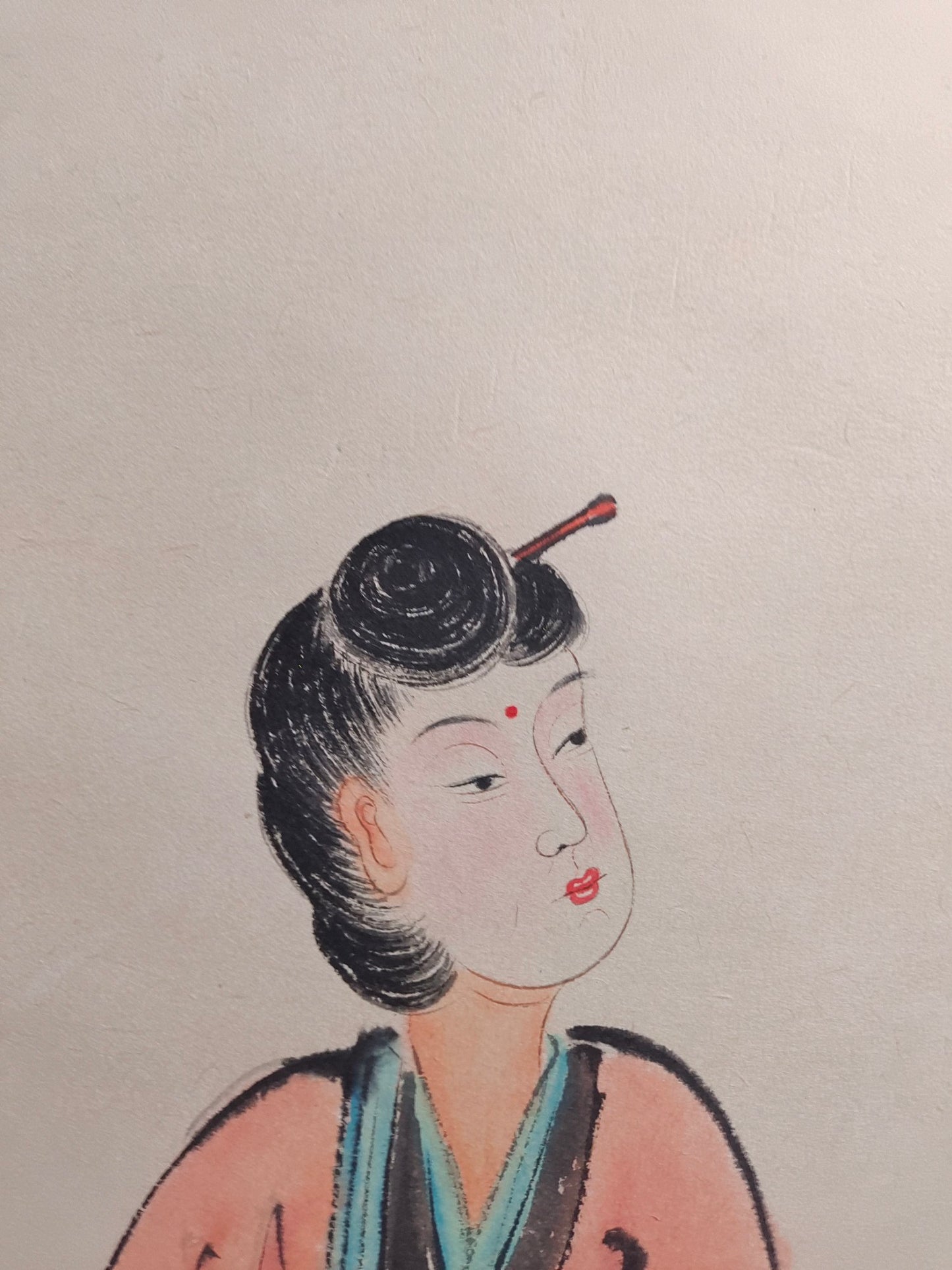 Chinese Watercolour On Xuan Paper Figure Painting