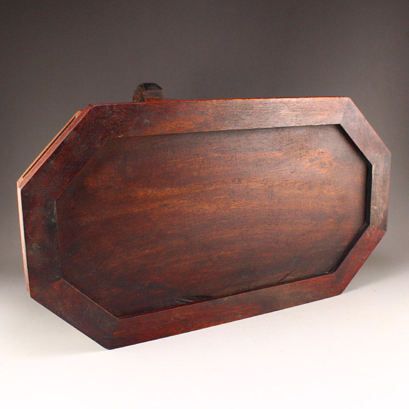 Vintage Chinese Zitan Wood Handle Food Box