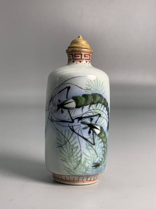 Chinese Porcelain Shrimp Design Snuff Bottle