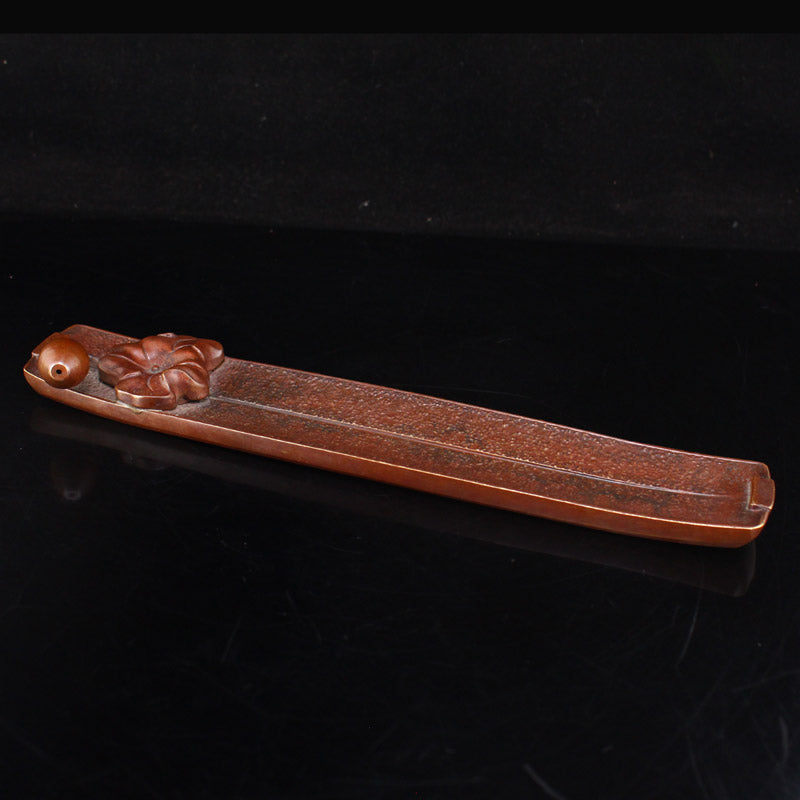 Old Copper Lotus Leaf Incense Burning Tool