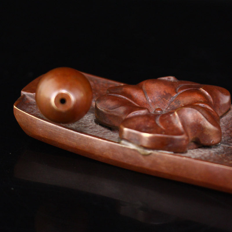 Old Copper Lotus Leaf Incense Burning Tool