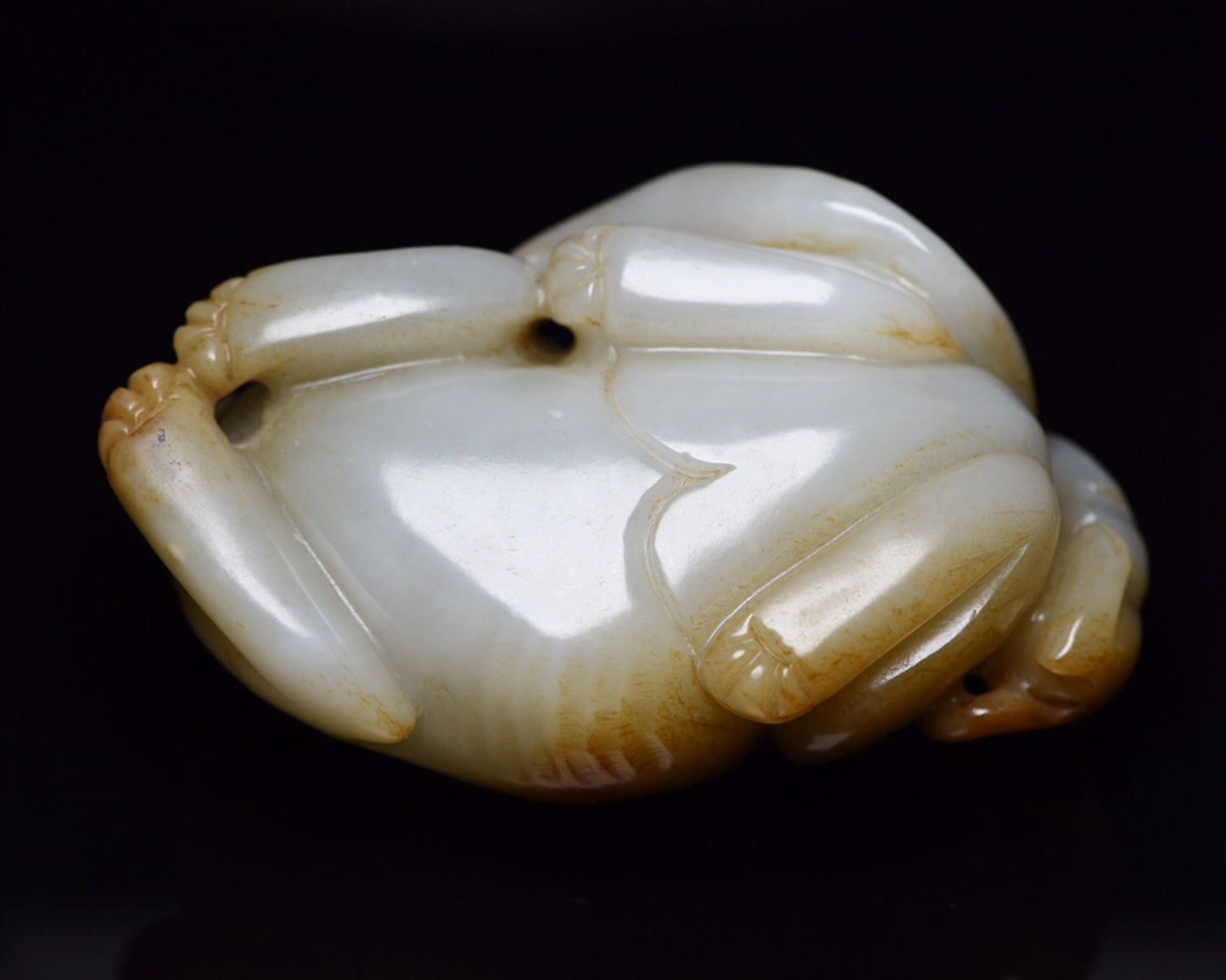 Vintage Chinese Hetian Jade Double Beast Statue