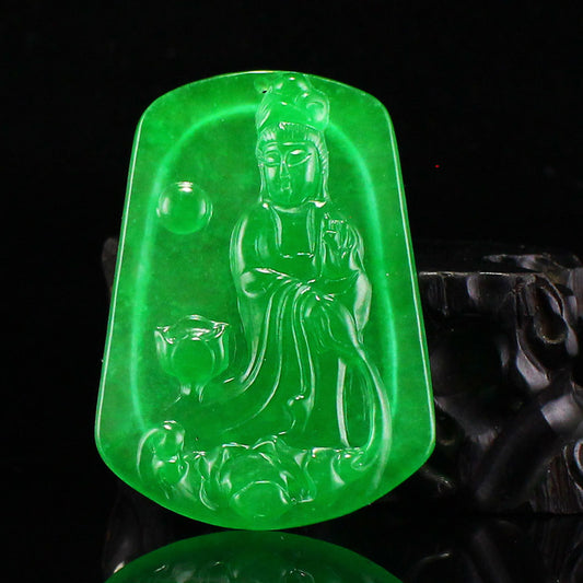 Green Jade Kwan-yin Pendant