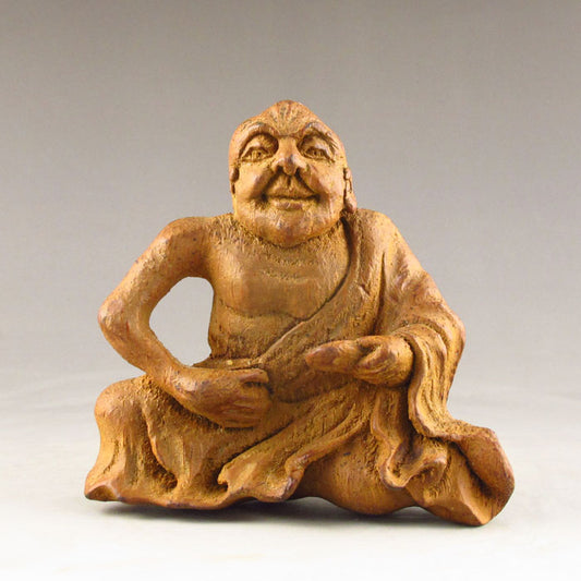 Chinese Bamboo Root Buddhism Arhat Statue