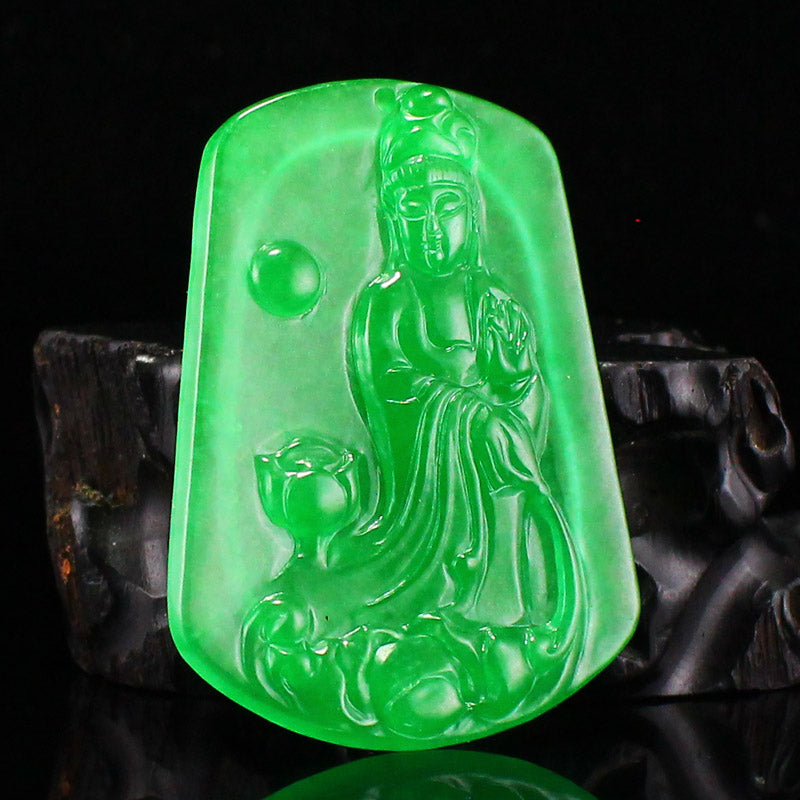 Green Jade Kwan-yin Pendant