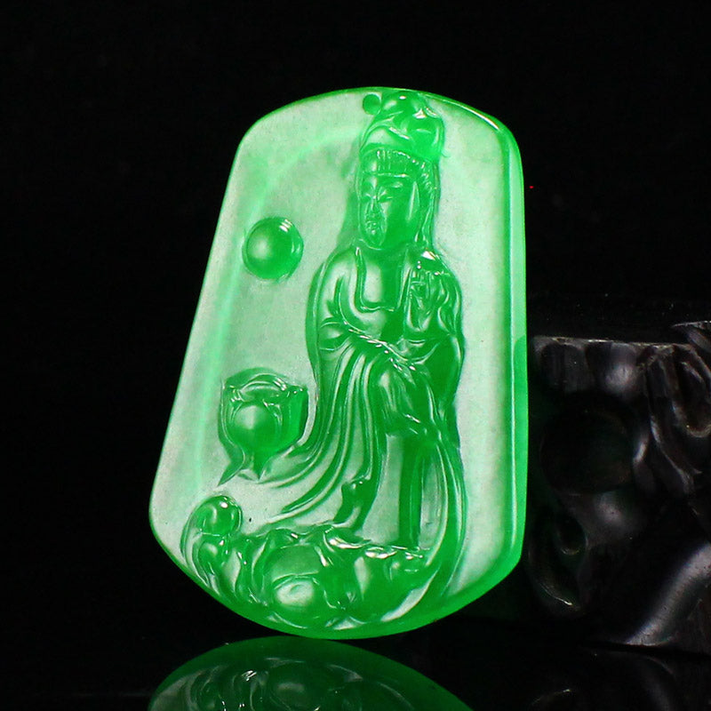 Green Jade Kwan-yin Pendant