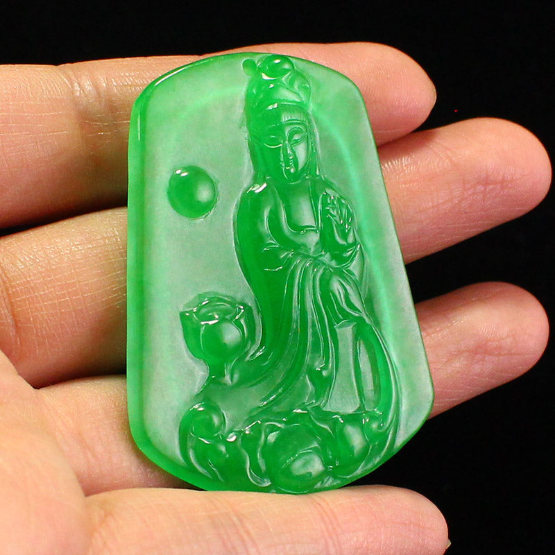 Green Jade Kwan-yin Pendant