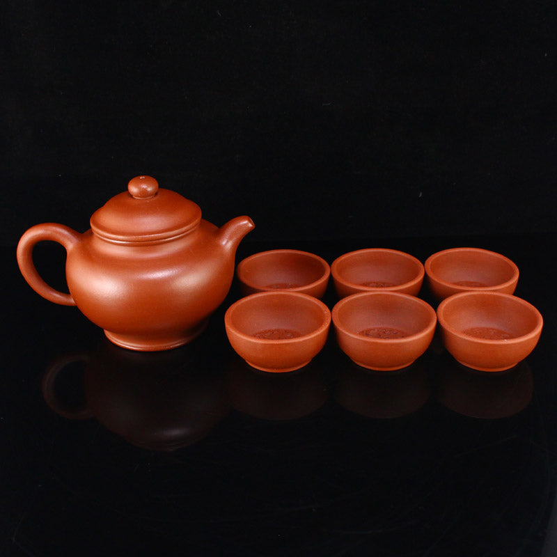 A Set Yixing Zisha Clay Teapot & Cups w Artist Signed