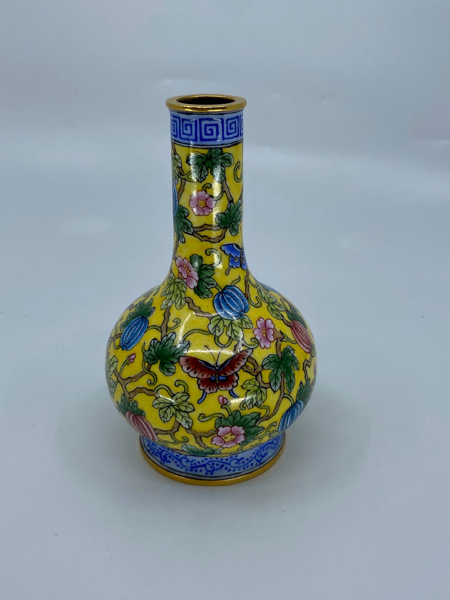 Chinese Gilt Gold Copper Enamel Vase