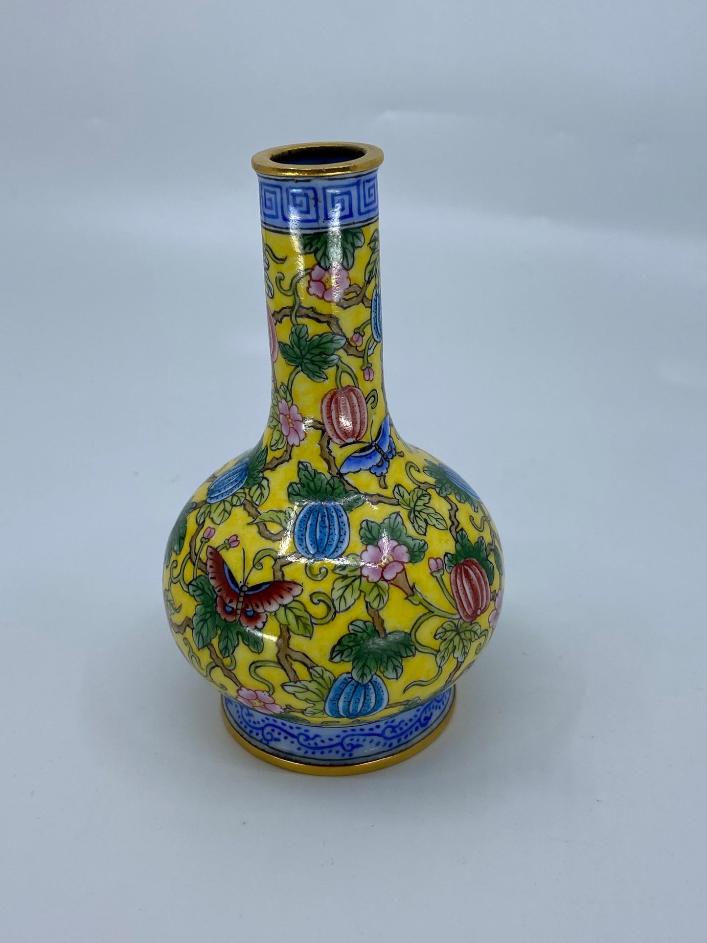 Chinese Gilt Gold Copper Enamel Vase