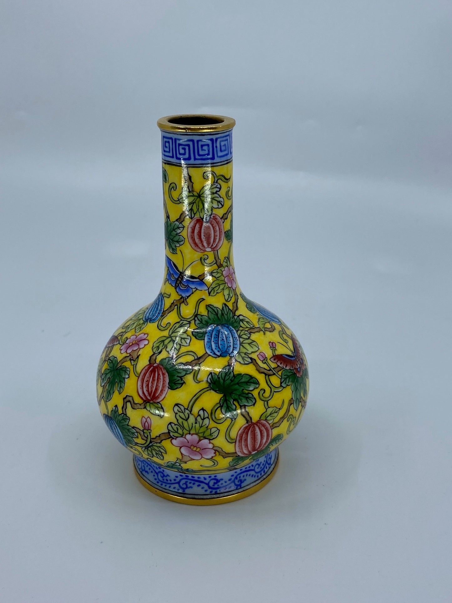 Chinese Gilt Gold Copper Enamel Vase