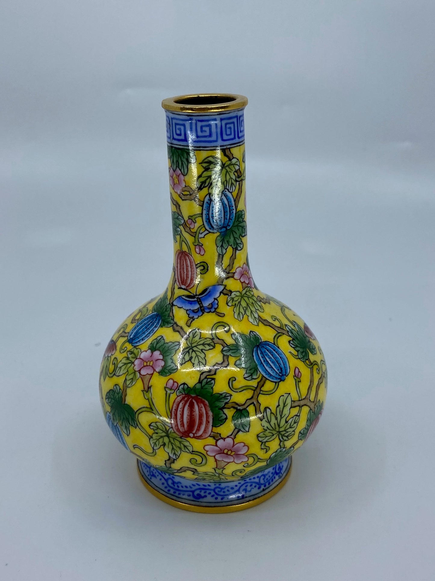 Chinese Gilt Gold Copper Enamel Vase