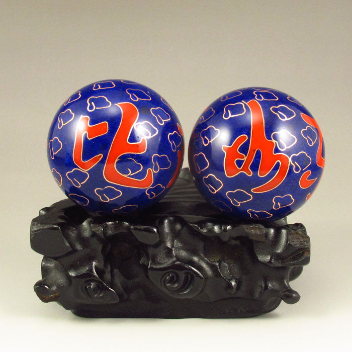 A Pair Bronze Cloisonne Inlay Silver Wire Gymnastic Ball