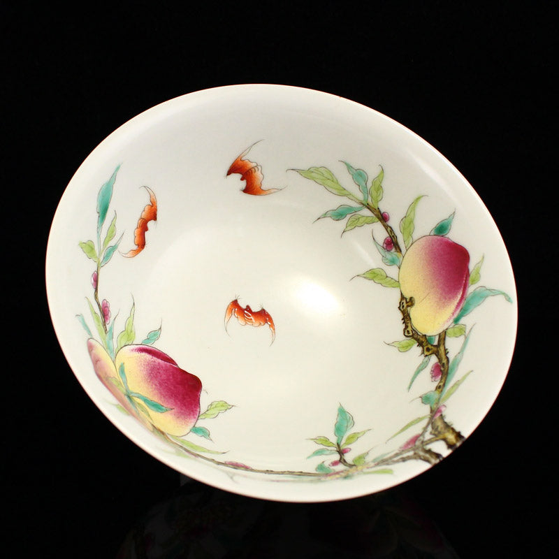 Chinese Famille Rose Peach Design Porcelain Bowl