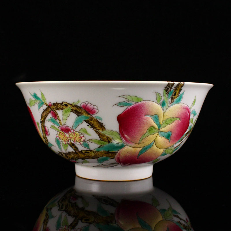 Chinese Famille Rose Peach Design Porcelain Bowl