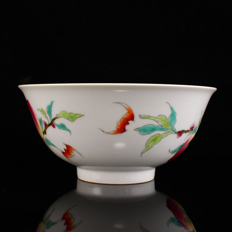 Chinese Famille Rose Peach Design Porcelain Bowl