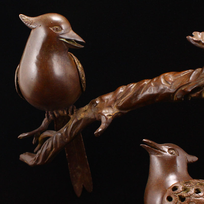 Superb Chinese Bronze Magpies Incense Burner