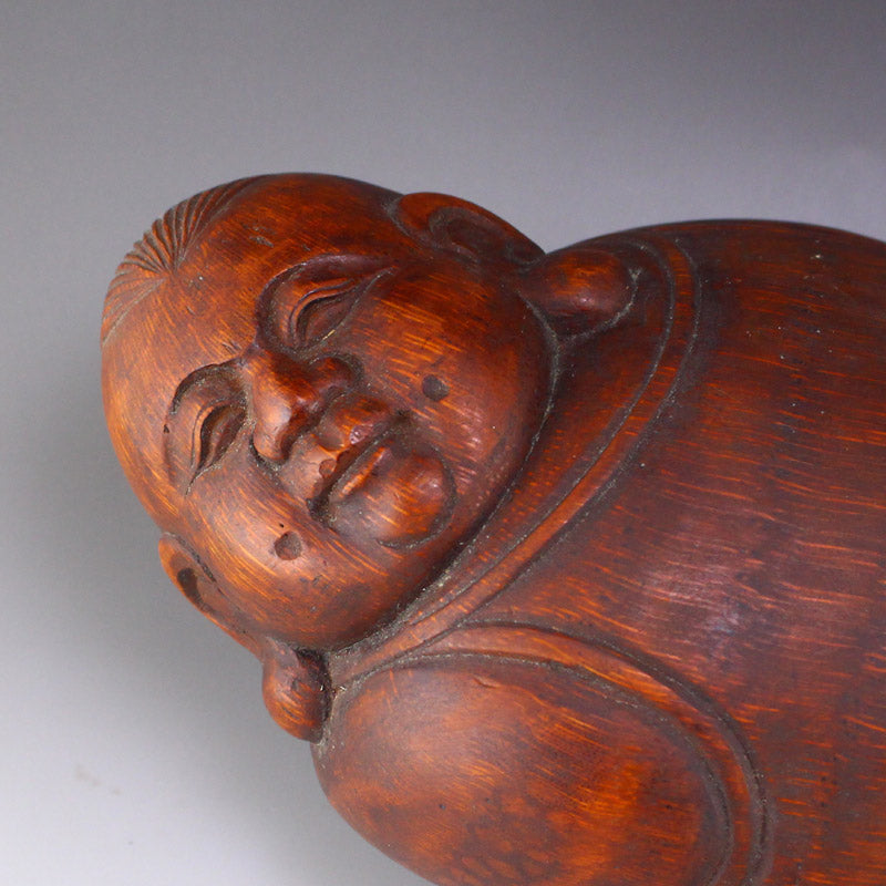 Vintage Chinese Bamboo Carved Buddha Statue