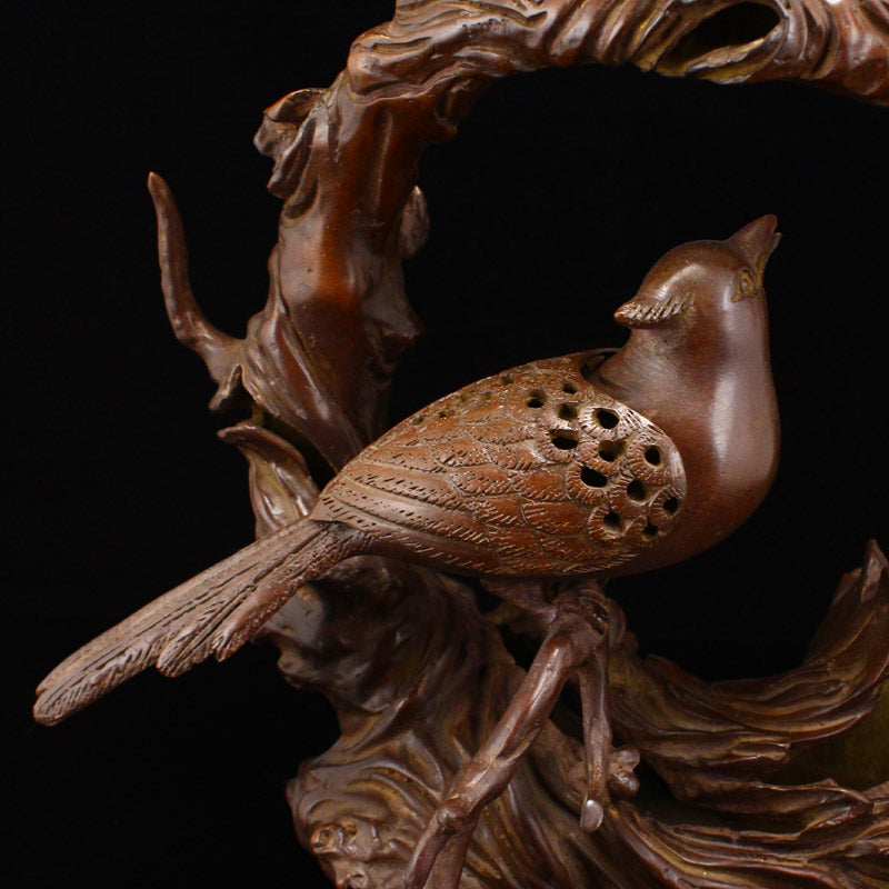 Superb Chinese Bronze Magpies Incense Burner