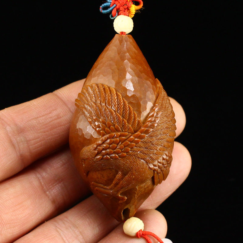 Olive Nut Eagle Pendant