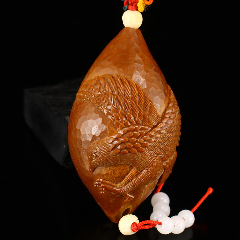 Olive Nut Eagle Pendant