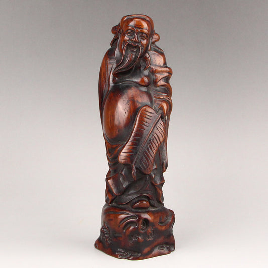 Chinese Zitan Wood Mythology Figure Statue