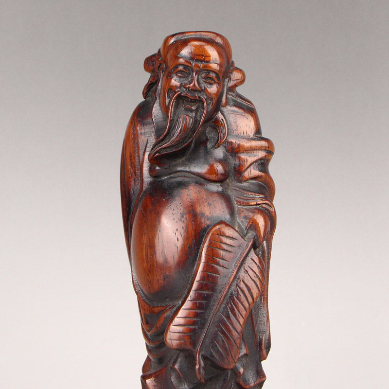 Chinese Zitan Wood Mythology Figure Statue