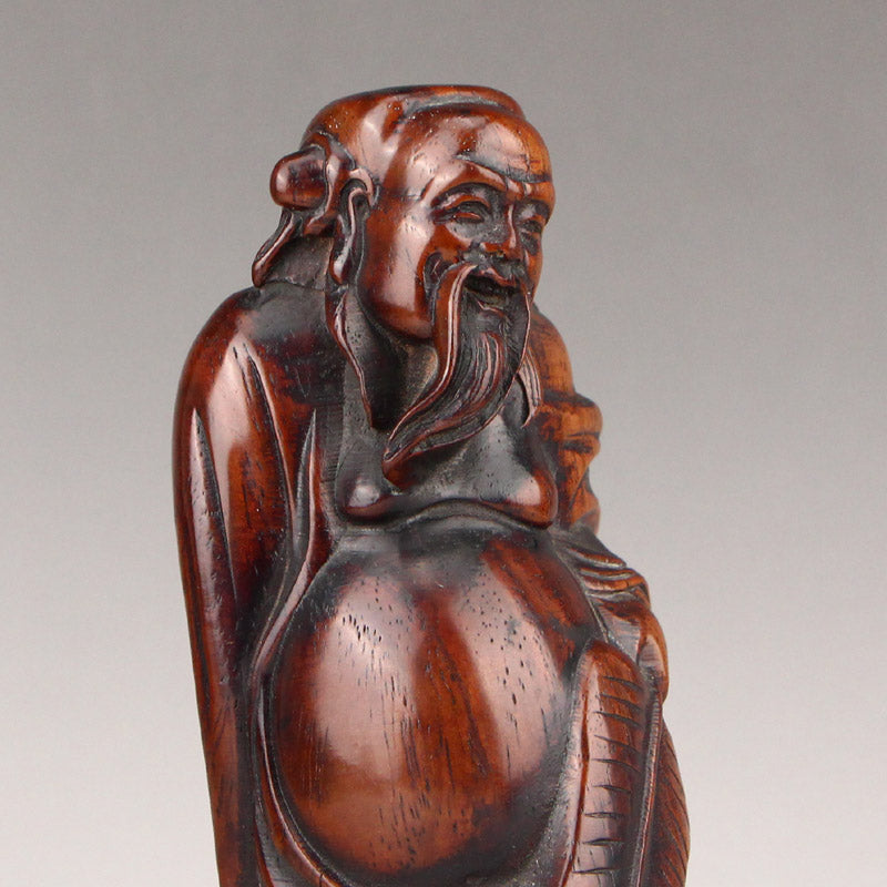 Chinese Zitan Wood Mythology Figure Statue