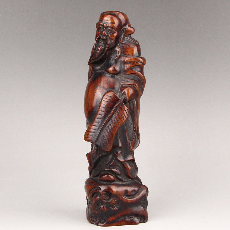 Chinese Zitan Wood Mythology Figure Statue