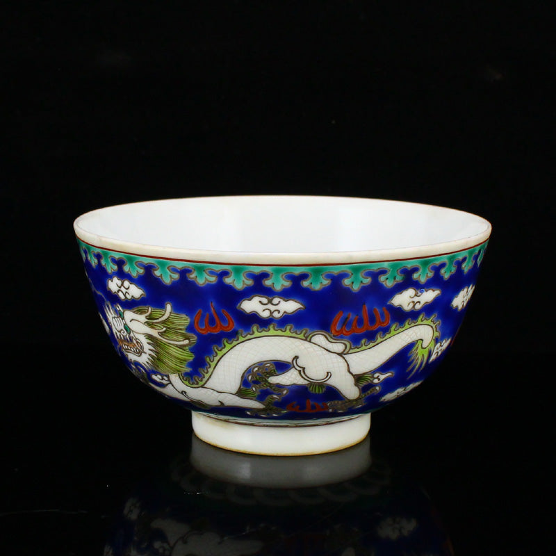 Chinese Famillse Fortune Dragon Design Porcelain Bowl