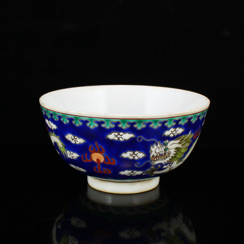 Chinese Famillse Fortune Dragon Design Porcelain Bowl