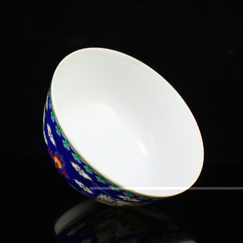 Chinese Famillse Fortune Dragon Design Porcelain Bowl