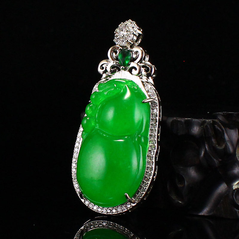 Beautiful Green Jade Gourd Shape Pendant