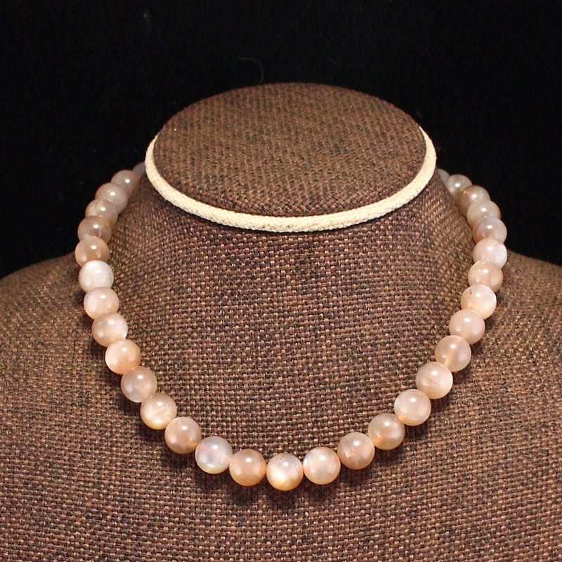 10MM Bead Moonstone Beads Necklace