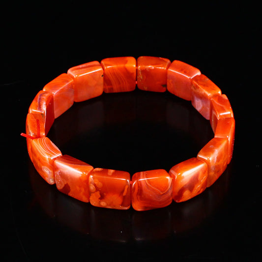 Natural Nanhong Agate Beads Bracelet