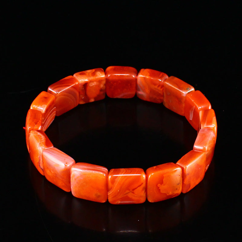 Natural Nanhong Agate Beads Bracelet