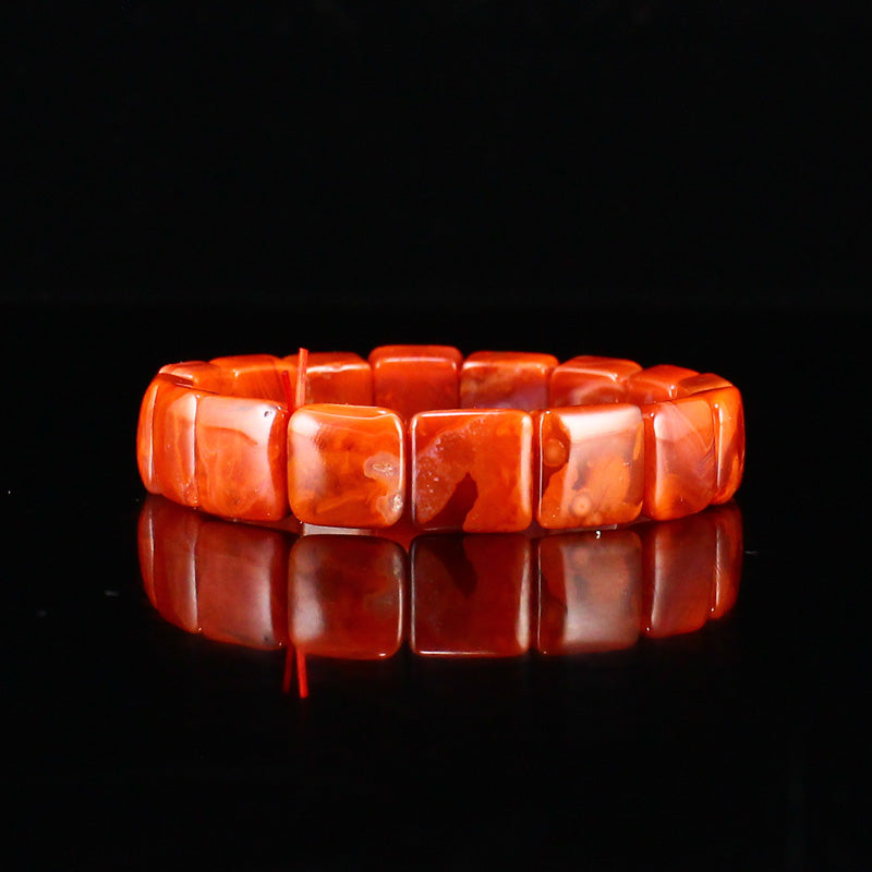 Natural Nanhong Agate Beads Bracelet