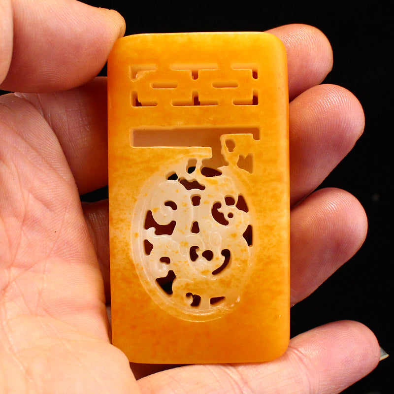 Chinese Natural Hetian Jade Phoenix Pendant