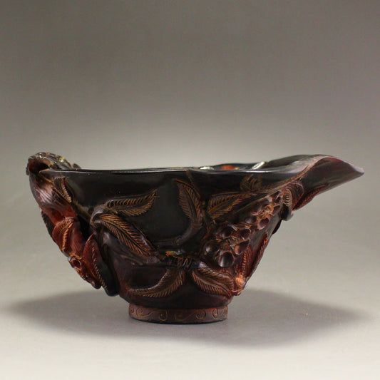 Vintage Chinese High Relief Plum Flower Wine Cup