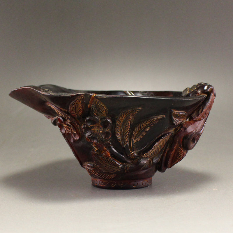 Vintage Chinese High Relief Plum Flower Wine Cup