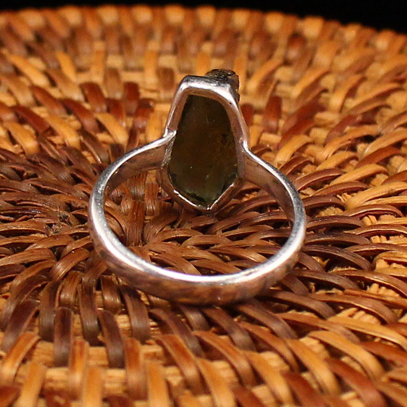 Handmade 925 Sterling Silver Inlay Natural Meteorite Ring