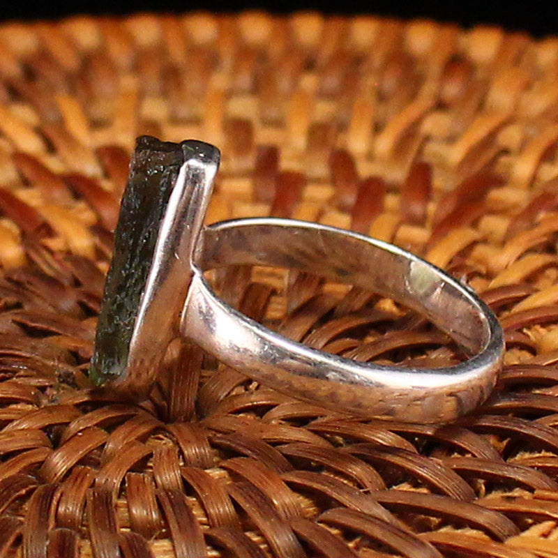 Handmade 925 Sterling Silver Inlay Natural Meteorite Ring