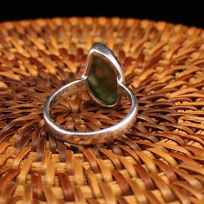 Handmade 925 Sterling Silver Inlay Natural Meteorite Ring