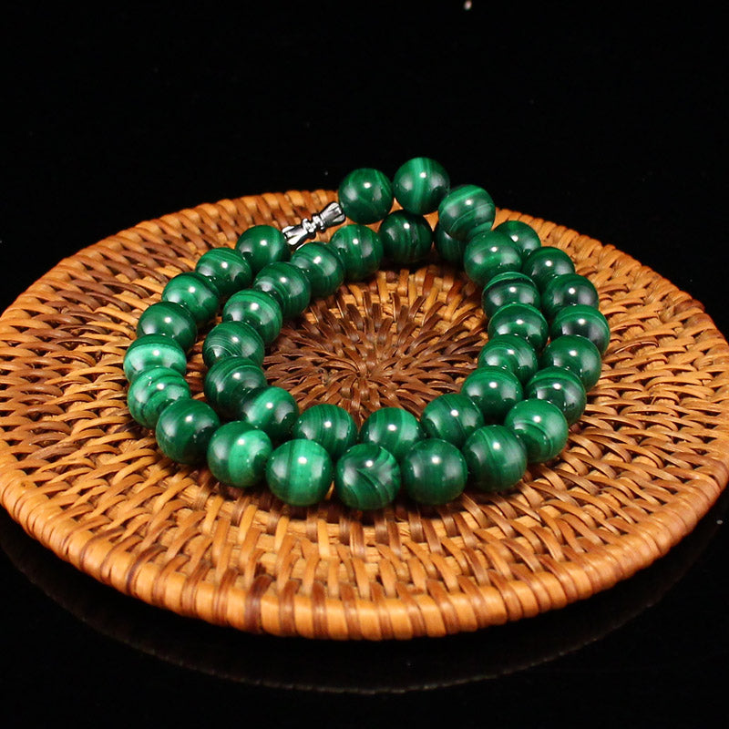 10MM Bead Beautiful South Africa Natural Malachite Beads Necklace