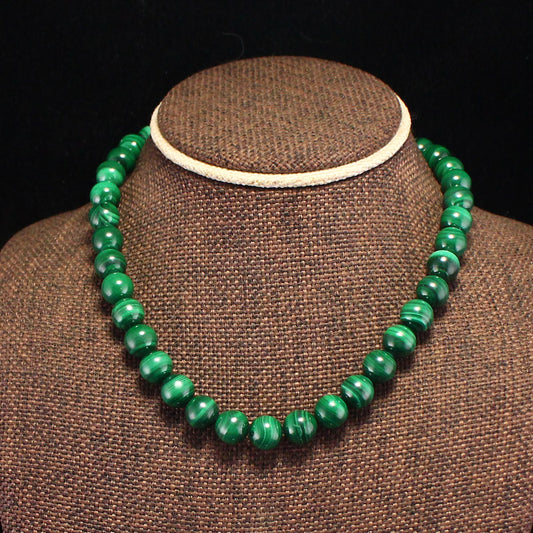 10MM Bead Beautiful South Africa Natural Malachite Beads Necklace