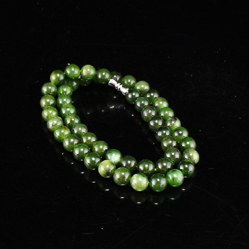 8MM Bead Natural Green Jade Beads Necklace